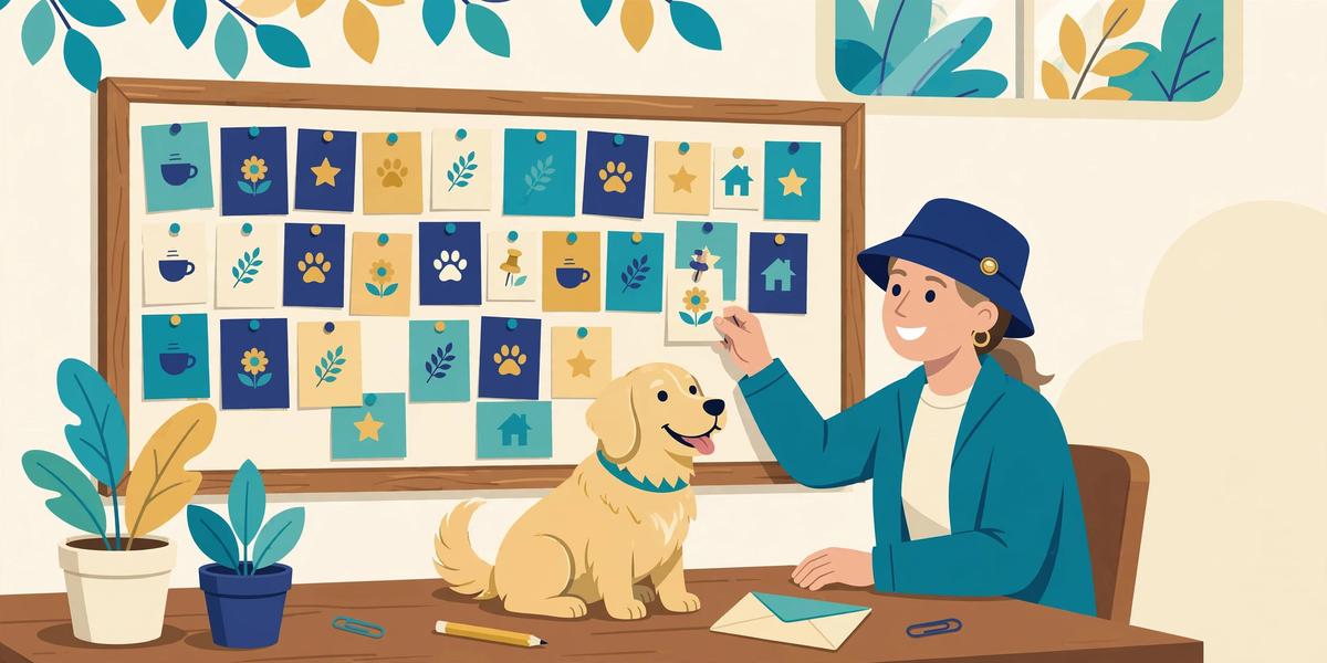 Illustration of pinning a business card to a community board